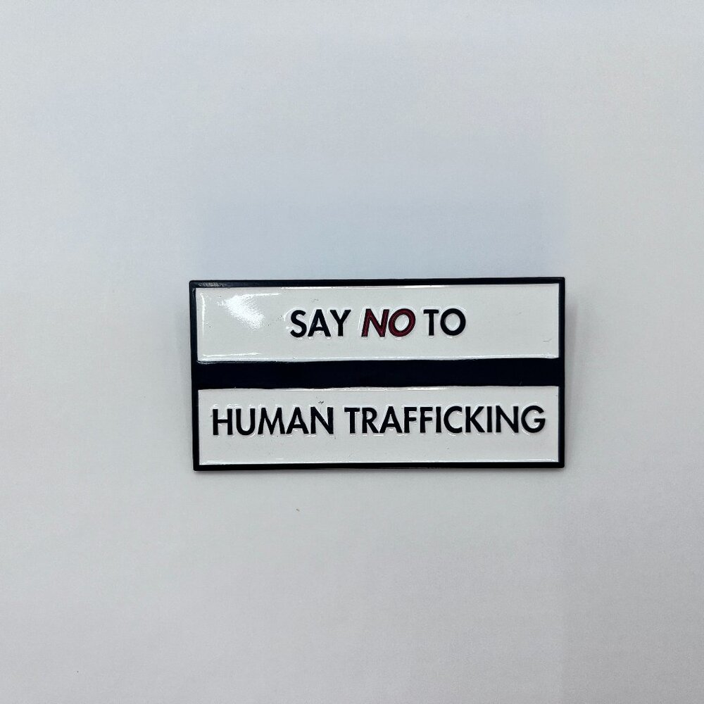 Sy No to Human Trafficking Pin (White)